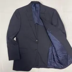 D’URBAN レナウン テーラードジャケットA6紺ストライプ ウール裏キュプラ