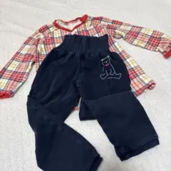 子供用パジャマ チェック柄・クマ刺繍のサムネイル
