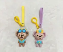 2点セット  ダッフィー・シェリーメイ  シリコンキーホルダー