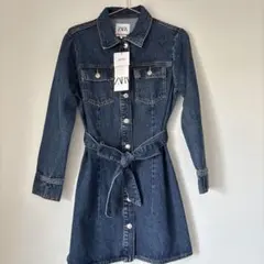 【新品】ZARA デニムワンピース 長袖 M