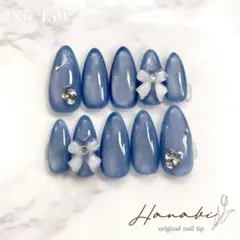 No.459✶【オーダー】人気色 くすみブルー フラッシュネイル ちゅるん 水光