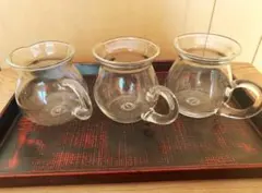 ☆新品未使用品☆耐熱ガラス ピッチャー 茶海 3個セット♪中国茶や台湾茶に♪