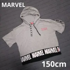 MARVEL 150cm フード付き 半袖 パーカー