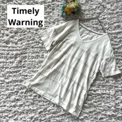 タイムリーワーニング　チェック柄Tシャツ　メンズ　Vネック　半袖　薄手