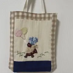 ハンドメイドスーちゃん刺繍入りコットントートバッグ