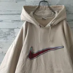 超希少サイズ☆90s 銀タグ ナイキ 刺繍センターロゴ パーカー 3L～4L