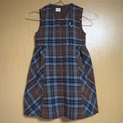familiar　ワンピース　ブラウン系チェック　110