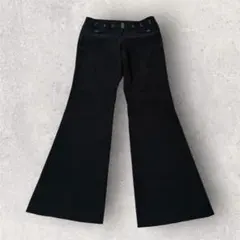 SUZY SHIER 黒 フレアパンツ ベルト付き Y2K モード 古着 韓国系