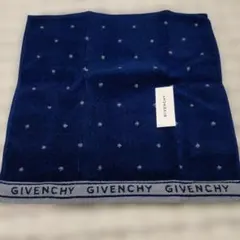 新品❗GIVENCHY ネイビー ドット柄 タオルハンカチ★25×25