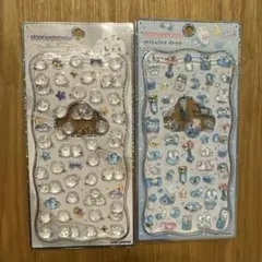 プチドロップステッカー　2枚セット　シマエナガ