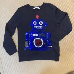 H&M ロボット柄 スパンコール トレーナー 134/140