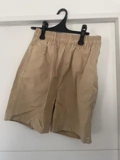 ベージュ ゴムウエスト ショートパンツ