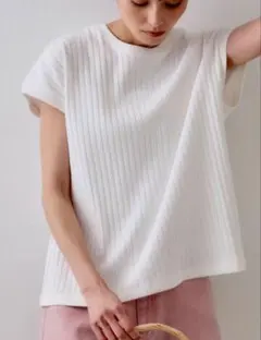 【新品・未使用】OPAQUE.CLIP ワイドリブフレンチTシャツ　Mサイズのサムネイル