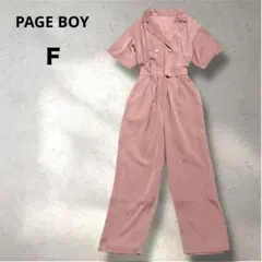 PAGE BOY ショートスリーブ　開襟　オールインワン　くすみピンク　Ｆのサムネイル