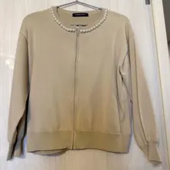 【新品未使用】クイーンズコート パールカーディガン ニットブルゾン