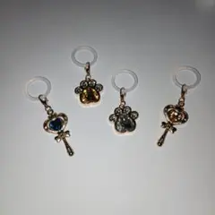 めじるしアクセサリー 魔法の杖 肉球 チャーム 4個セット