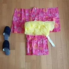 花火模様 浴衣セット 5-6才用