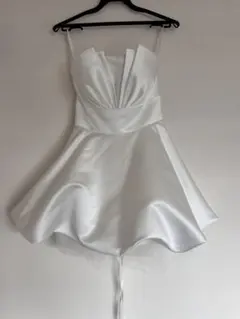 ミニドレス　ウェディング　前撮り　フレア　ショート丈