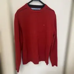 TOMMY HILFIGER 赤 ニットセーター Lサイズ
