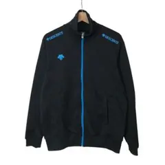 デサント　トラックジャケット　ジャージ　ビッグサイズ　ブラック×ブルー　Lのサムネイル