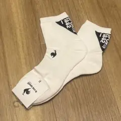 ルコックスポルティフ　ゴルフ　シーズンモチーフ柄 ショート丈ソックス　メンズ　白