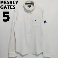 パーリーゲイツ リブワッフルボタンダウンプルオーバーカットソー 長袖 ポロシャツ