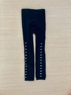 ハートモチーフ ブラックレギンス 120