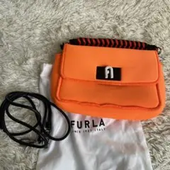 フルラ　ショルダーバッグ　ミニポーチ　2way オレンジ　ストラップ　袋