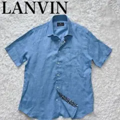 LANVIN collection 半袖　総柄　リネン　春夏　ブルーのサムネイル