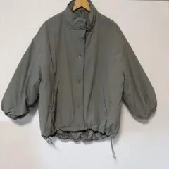 中綿ダウン 薄め グレー カーキ リバーシブル キルティング