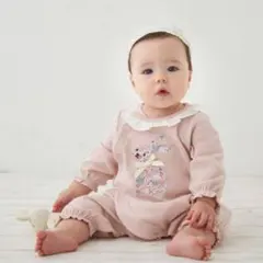 プティマイン✨花柄アップリケカバーオール