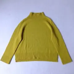 アンタイトル カシミヤ混 ウール ニット モックネック マスタードイエロー 2