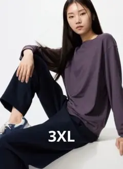 ユニクロ　フリースクルーネックT　パープル　3XL