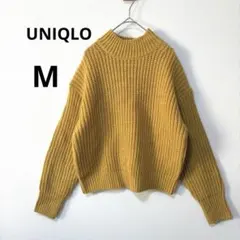 美品 UNIQLO M イエロー ローゲージ ニット　セーター マスタード