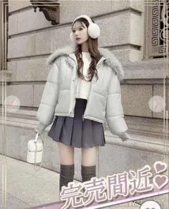 Cherimi ダブルボタンファーコート ブラック シェリミー S Cherimi ダブルボタンファーコート ブラック シェリミー S