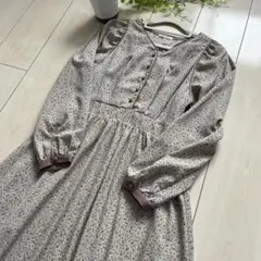 GLACIER 小花柄ワンピース S ✿可愛いくすみピンク
