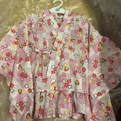 浴衣ドレス 120cm ピンク 花柄 セット