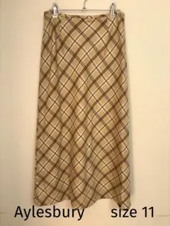 Aylesbury アリスバーリー ロングスカート ベージュ チェック柄
