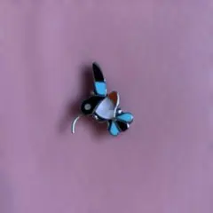 インディアンジュエリー　ズニ族　ブローチ　ピンバッチ　ハミングバード　シルバー
