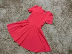 未使用　リナシメント　フレアー　ストレッチ　ワンピース　ピンク系　S　イタリア製