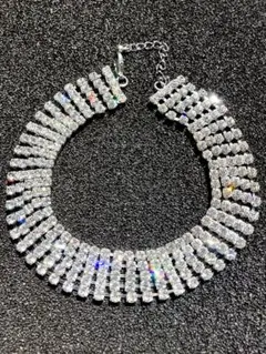 【美品】ラインストーン ネックレス ダイヤモンドカット235石