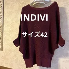 美品　大きいサイズ42 インディヴィ　ニットセーター