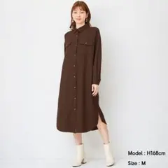 GU ダブルポケットワークシャツワンピース