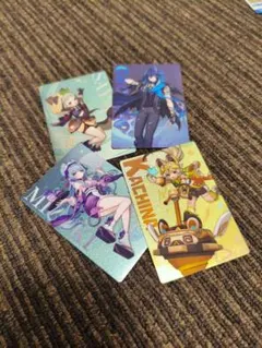 【送料込み】スシロー　原神　4枚セット　メタリックカード　コード全部使用済み