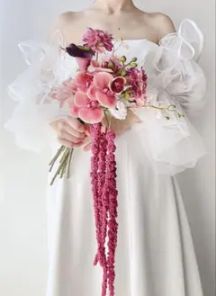 アーティフィシャルフラワーブーケ　アマランサス　おしゃれブーケ　前撮り　結婚式