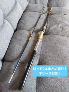 2ピース 釣り竿 ロッド まとめ売り 竿ケース付きのサムネイル