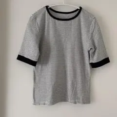 AUNT MARIES ボーダーカットソー　黒のサムネイル