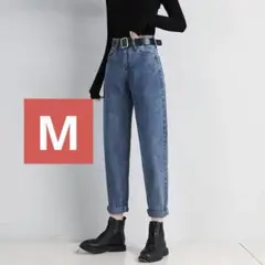 【新品！未使用！最終値下げ！】デニムパンツ　Mサイズ　ブルー　ハイウエスト