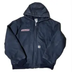 【USA製】カーハート アクティブジャケット 黒 企業ロゴ 2011年製 肉厚