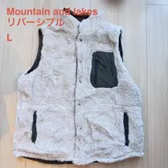 Mountain and lakes リバーシブルベスト　ボア　古着　M 美品